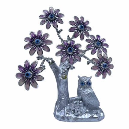 Owl Theme Decorative Evil Eye Tree - Pink Flowers ET-06