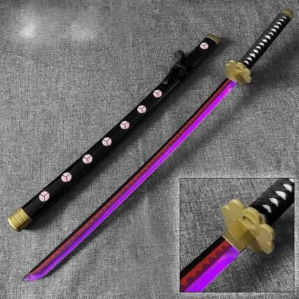 One Piece Anime Zoro Shusui Black 104 cm Wooden LED Katana Sword