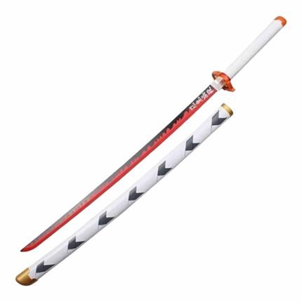 Demon Slayer Anime Rengoku Kyojuro white 104 cm Wooden Katana Sword - KS-03