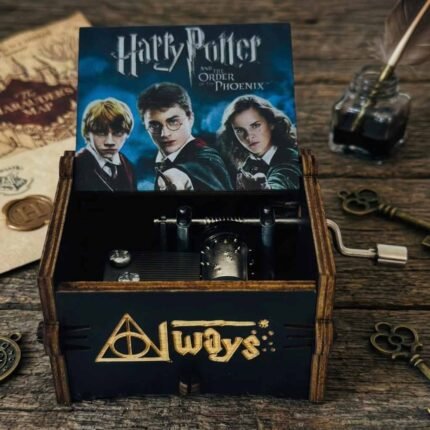 MB04 Harry Potter Always wooden music box Harry Potter Always engraved music box Hand crank Harry Potter music box Always design Wooden Harry Potter Always collectible MagicCraft Harry Potter Always music box