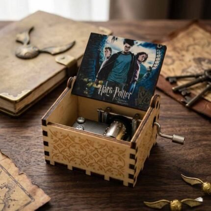 Harry Potter wooden music box MB06 Hand crank vintage music box Harry Potter Harry Potter collectible music box gift Wooden engraved music box MB06 series Affordable Harry Potter gift item