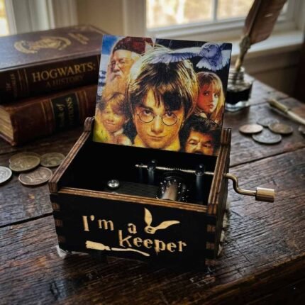 Harry Potter music box Wooden music box MB09 WizardCraft music box Harry Potter collectible gift Hand crank music box Harry Potter “I’m a Keeper” music box Wizarding world decor