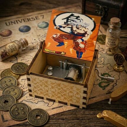 Dragon Ball Ultra Instinct Goku music box MB09 AnimeCraft wooden anime music box Goku anime collectible hand crank music box MB09 Dragon Ball wooden music box gift