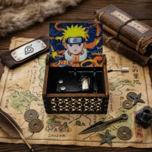 Naruto anime music box MB012 Wooden Naruto hand crank music box Anime collectible Naruto Uzumaki music box Decorative anime music box gift