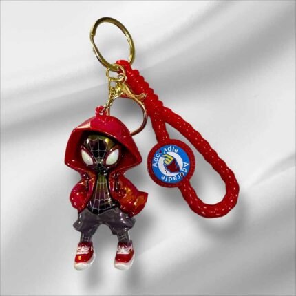 Spiderman Hoodies (Red) PVC Shinning Premium 3D Keychain(PK-23, MOQ-3)