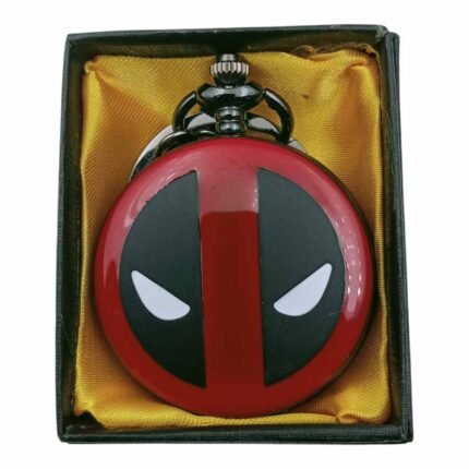Deadpool Colored Pocket Watch Metallic Keychain - PW-103