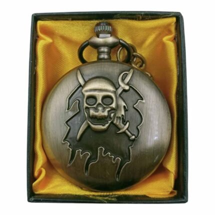 Pirates of the Carribean Skull Pocket Watch Metallic Keychain Style2 - PW-29