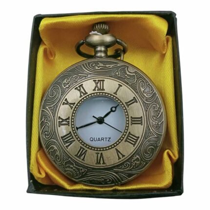 Roman Number Pocket Watch Metallic Keychain - PW-38
