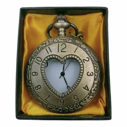 Heart Design Pocket Watch Metallic Keychain Style1 - PW-39