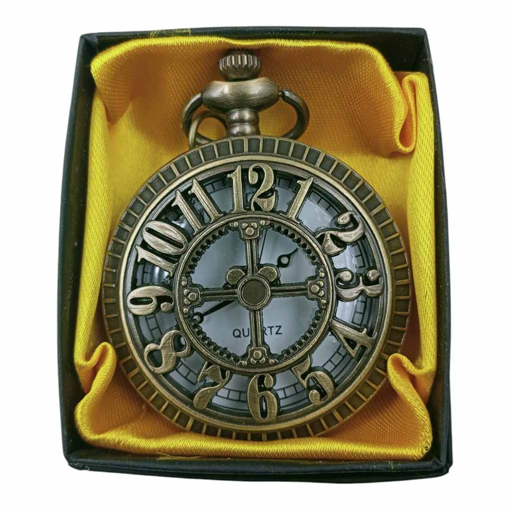 PW-40 Numeric Design Pocket Watch Metallic Keychain Style1 - PW-40 - Image 1