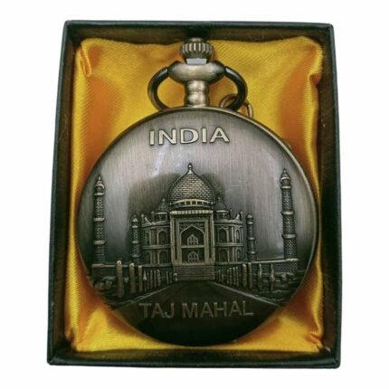 Taj Mahal Pocket Watch Metallic Keychain - PW-54
