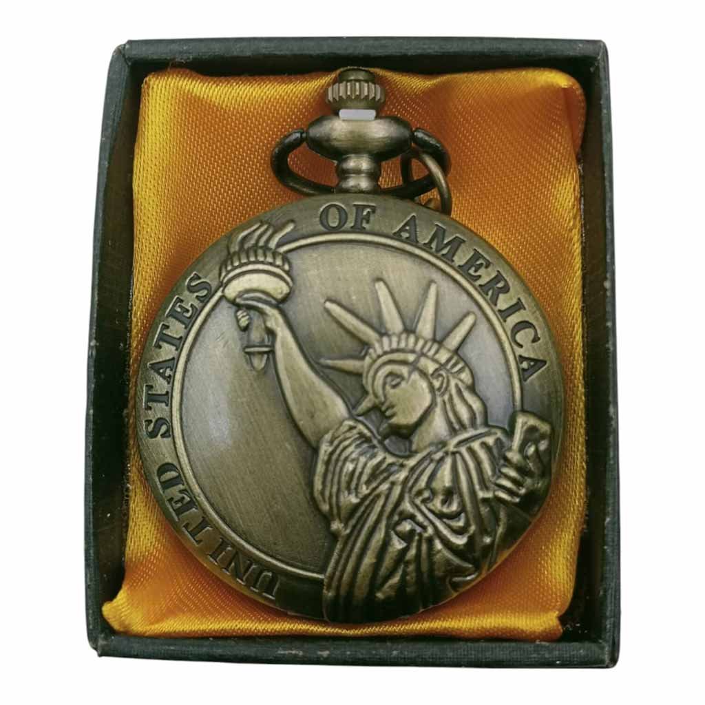 PW-57 USA Pocket Watch Metallic Keychain - PW-57 - Image 1
