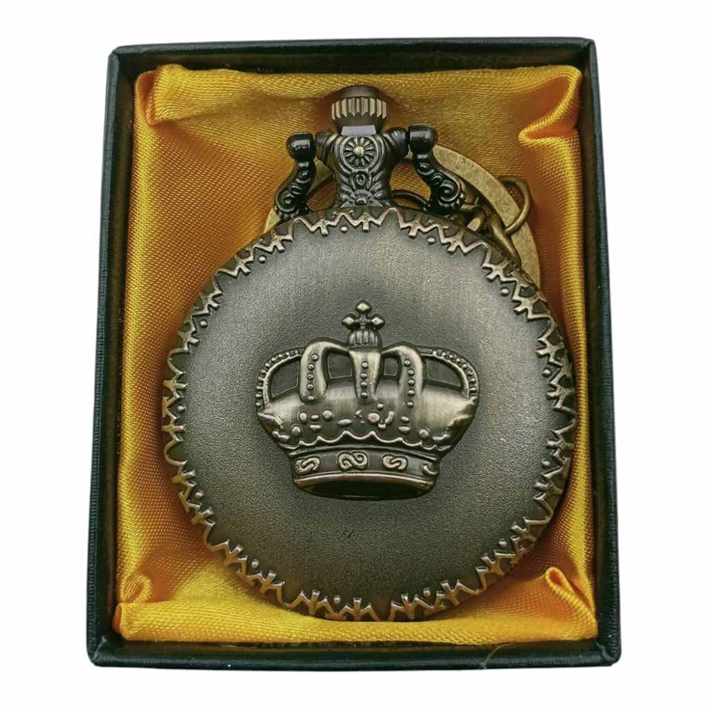 PW-67 Taj Crown Pocket Watch Metallic Keychain - PW-67 - Image 1