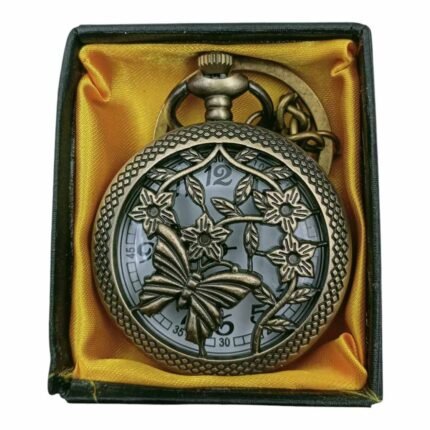 Butterfly Pocket Watch Metallic Keychain style2 - PW-70