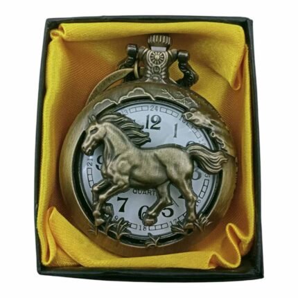 Horse Pocket Watch Metallic Keychain Style2 - PW-72