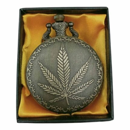 Leaf Pocket Watch Metallic Keychain - PW-76