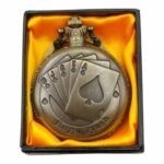 Playing Cards Pocket Watch Metallic Keychain - PW-77
