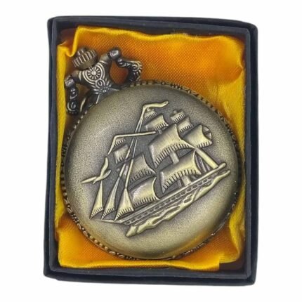 Ship Pocket Watch Metallic Keychain - PW-82