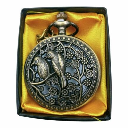 Birds Pocket Watch Metallic Keychain - PW-85