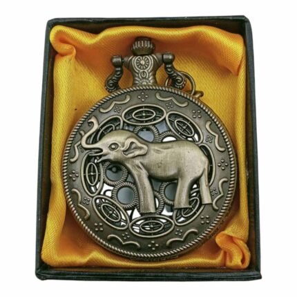 Elephant Pocket Watch Metallic Keychain - PW-87