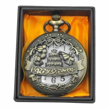 Happy Birthday Pocket Watch Metallic Keychain - PW-91