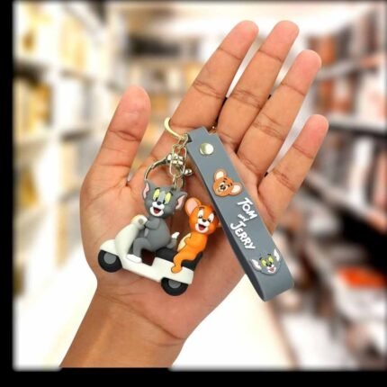 Tom & Jerry riding a scooty 3D Rubber Keychain (RK-102, MOQ-3)