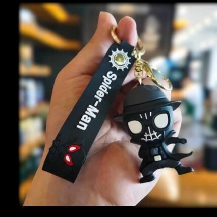 Spiderman Black 3D Rubber Keychain (RK-119, MOQ-3)