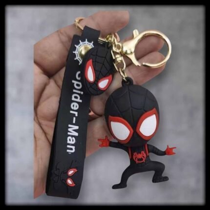 Spiderman Black 3D Rubber Keychain (RK-120, MOQ-3)