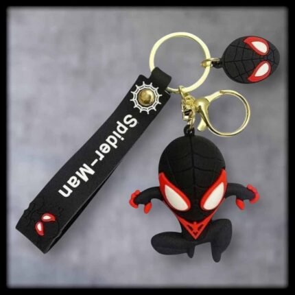 Spiderman Black 3D Rubber Keychain (RK-121, MOQ-3)