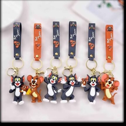 Tom & Jerry Combo 3D Rubber Keychain (RK-143, MOQ-6)