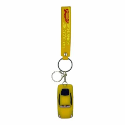 Lightning McQueen Car 3D Cartoon Character Keychain – Anime Accessory for Bags, Keys, Backpacks (Yellow) - RK-27