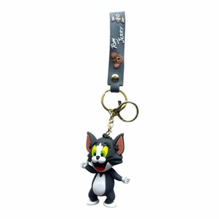 Tom & Jerry Cartoon 3D Tom Keychain – Anime Accessory for Bags, Keys, Backpacks (Style1) - RK-72