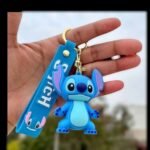 Stitch Blue Color 3D Rubber Keychain (RK-83, MOQ-3)