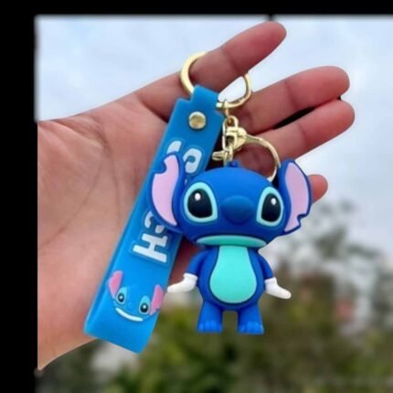 Standing Stitch Blue Color 3D Rubber Keychain (RK-84, MOQ-3)