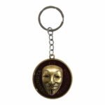 V For Vendetta Anonymous Mask Spinner Metallic Keychain (Design 2) - SK-170, | MOQ 3|
