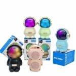 astronaut Bluetooth speaker RGB light, mini wireless speaker astronaut design, RGB speaker colorful light effect, portable Bluetooth speaker astronaut shape, deep bass mini speaker wireless, astronaut speaker front and back view, Bluetooth speaker with LED lights, mini speaker for travel and home, stylish astronaut speaker gift idea, wireless RGB speaker compact design,