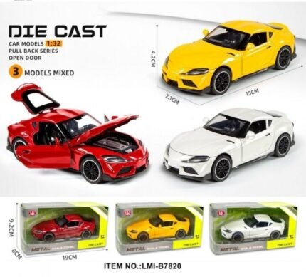 Die Cast Toy Car Model with Open Doors & Light, 1:32