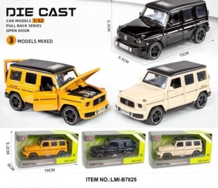 Die Cast Toy Car Model with Open Doors & Light, 1:32