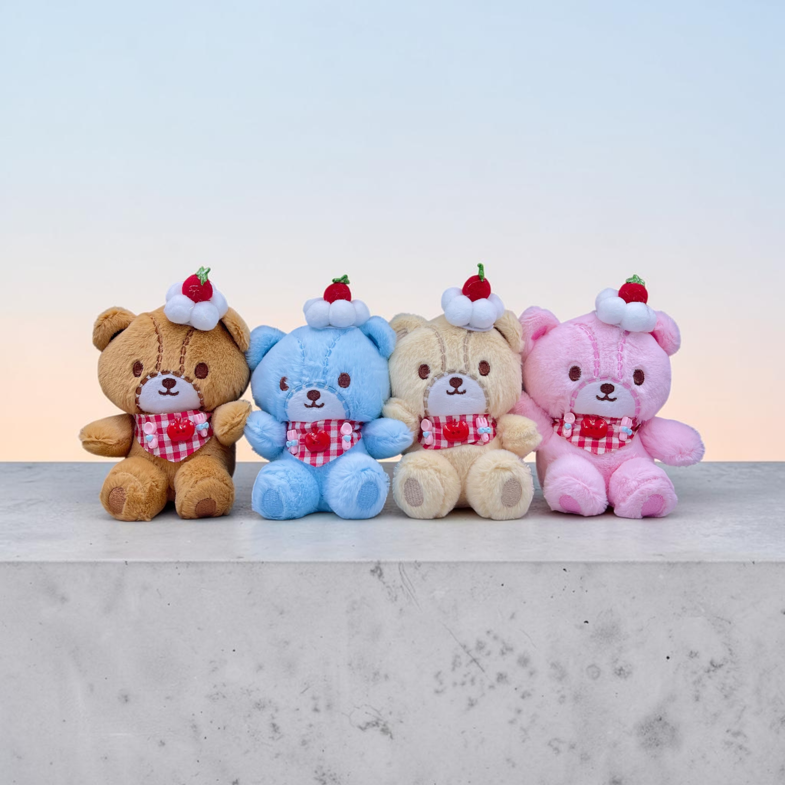 plush teddy bear set with cap soft stuffed toy bears multicolor cute kids gift set