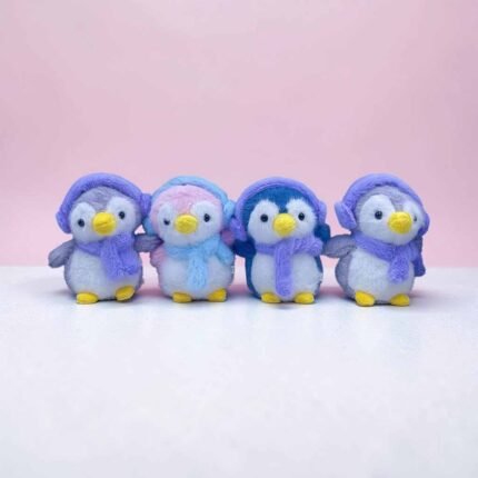 cute penguin plush toy set soft stuffed penguin dolls with scarf pastel colors kids gift set