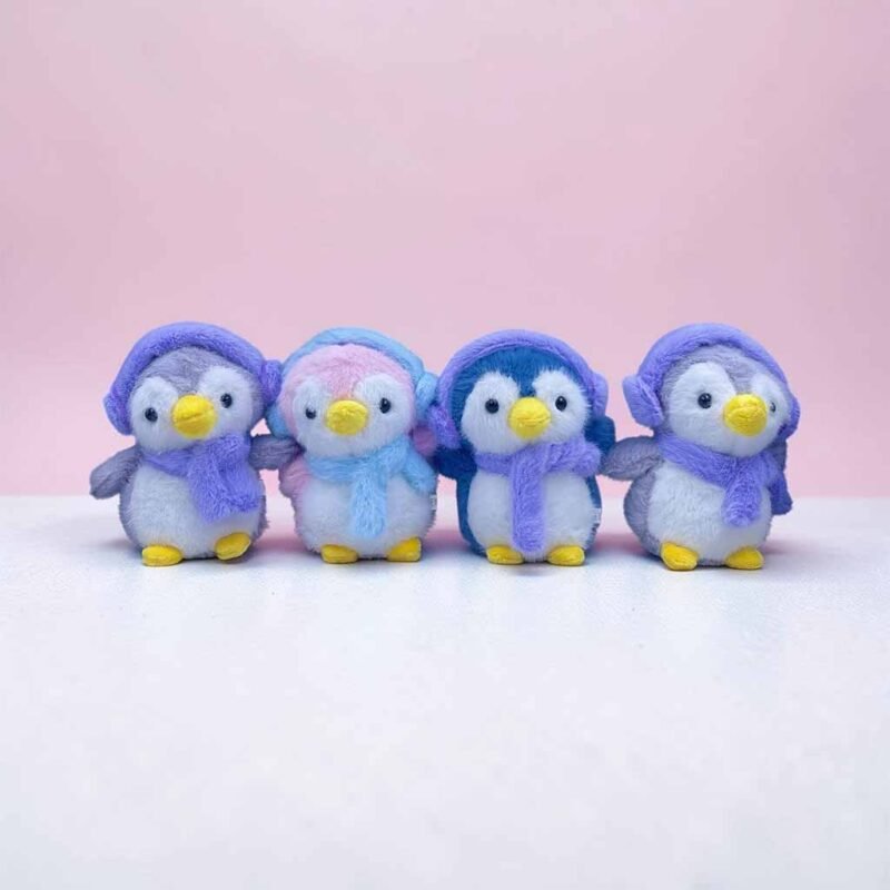 cute penguin plush toy set soft stuffed penguin dolls with scarf pastel colors kids gift set