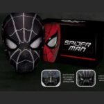 Spider Man Mask MB014 black red adjustable LED eyes cosplay superhero face mask