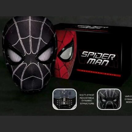 Spider Man Mask MB014 black red adjustable LED eyes cosplay superhero face mask