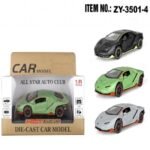 Die Cast Toy Car Model with Open Doors & Light, 1:35