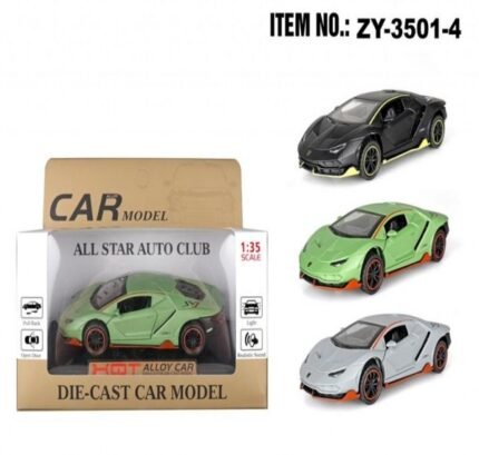 Die Cast Toy Car Model with Open Doors & Light, 1:35