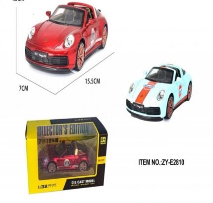 Die Cast Toy Car Model with Open Doors & Light, 1:32