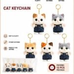 Plush Cat Keychain, MOQ-12, PLK-09