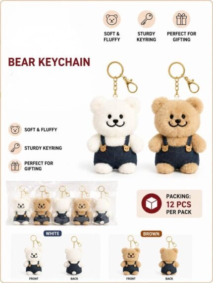 Plush Bear Keychain, MOQ-12, PLK-10