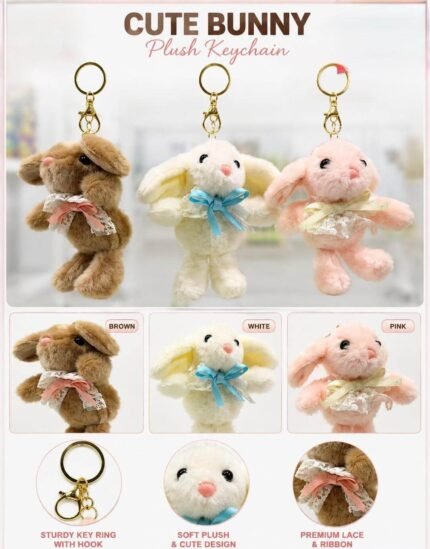 Plush Bunny Keychn, MOQ-12, PLK-11