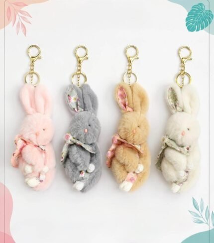 Plush Bunny Keychn, MOQ-12, PLK-12